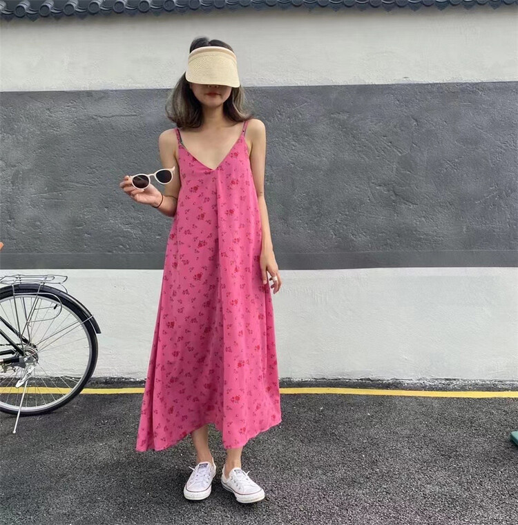 [one seven] Chiffon foreign style suspender dress ops1520# LSL