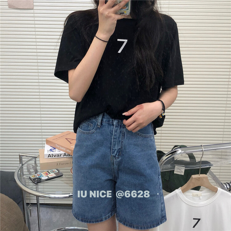 [IU nice] Korean round neck comfortable short sleeve T-shirt 6628# ll