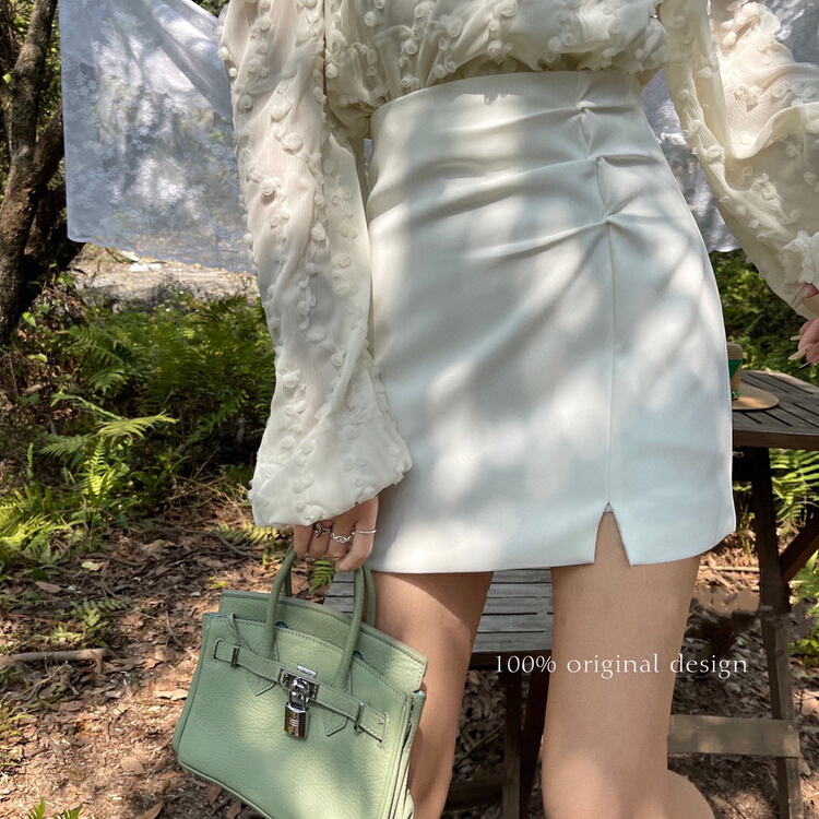 New in early summer! [only] pleated design high waist split skirt 20010# JJ