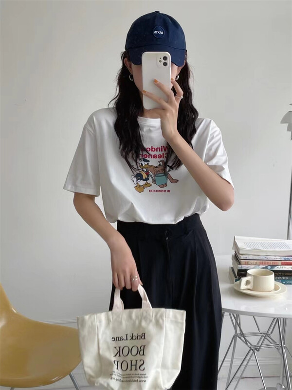 New in early summer! [TMS] round neck cartoon printed short sleeve T-shirt 1765# L