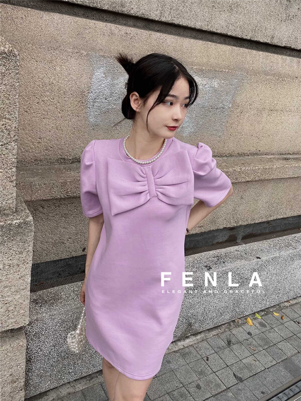 goods in stock! New in early summer! [fenla] bow tie fashion versatile dress 5563# XYJ