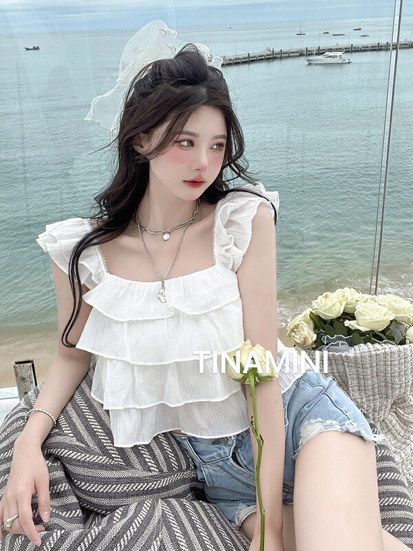 goods in stock! New in early summer! [Tina Mini] Korean sweet cake vest / sling ys1-6705# hjy