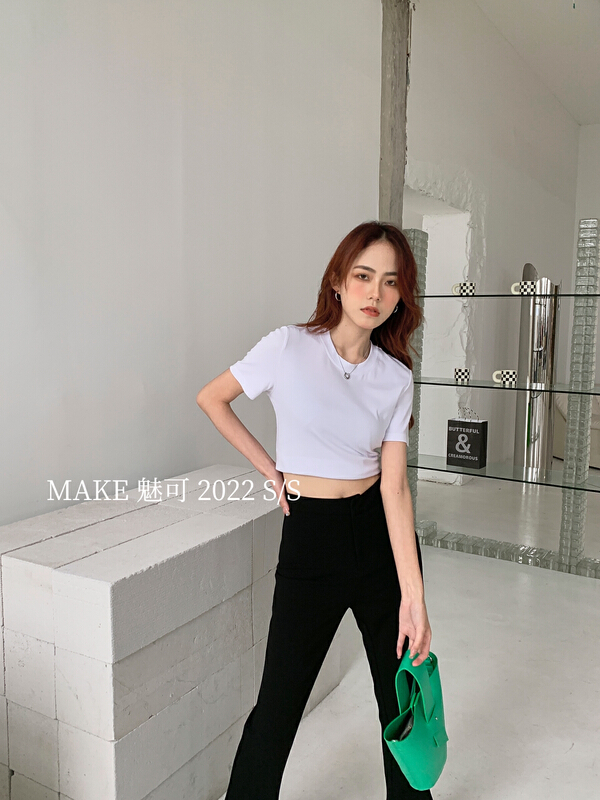 New year in early spring! [make Meike] clean slim round neck short sleeve T-shirt 82581# XJ