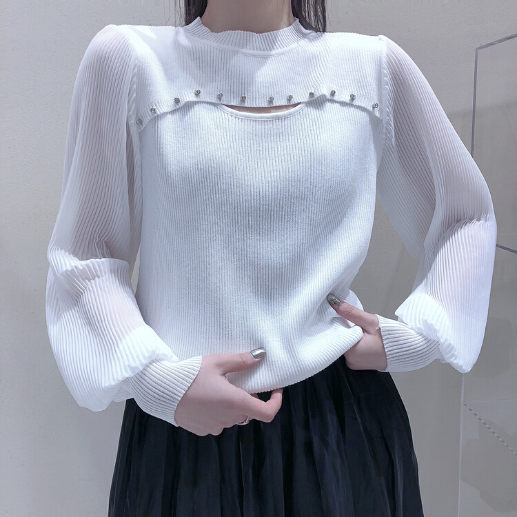 New year in early spring! [S.J] chic hollowed out slim fit short style with knit inside 6733# LSW