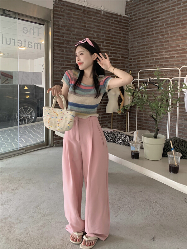 [timely rain] Hanfeng high waist versatile loose casual pants (only casual pants) 01479# WPL
