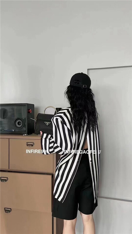 [mozr] stripe single breasted niche design shirt 1003# XYJ