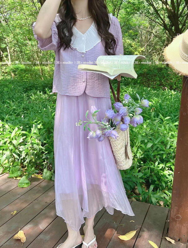 goods in stock! New in early summer! [3E +] elastic waist irregular mesh skirt 5503# ll