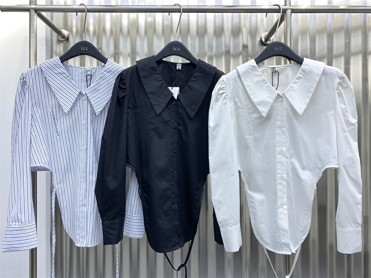 [ICC] long sleeved striped button up shirt 6591# WTT