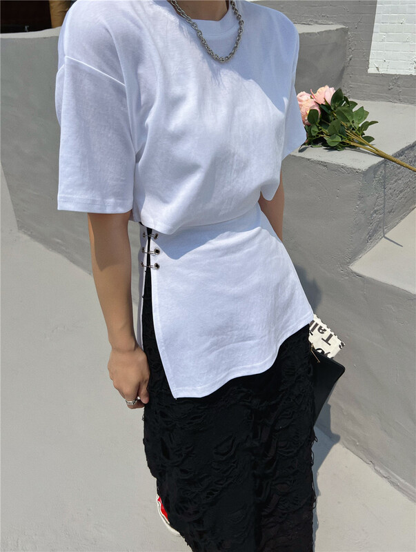 New in early summer! [keep] Korean pin design sense Pullover short sleeve T-shirt 7788# WTT