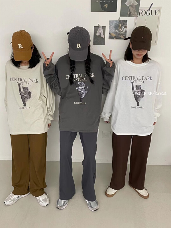 goods in stock! New year in early spring! [UNC be] koala round neck versatile long sleeve T-shirt 2029# XYY