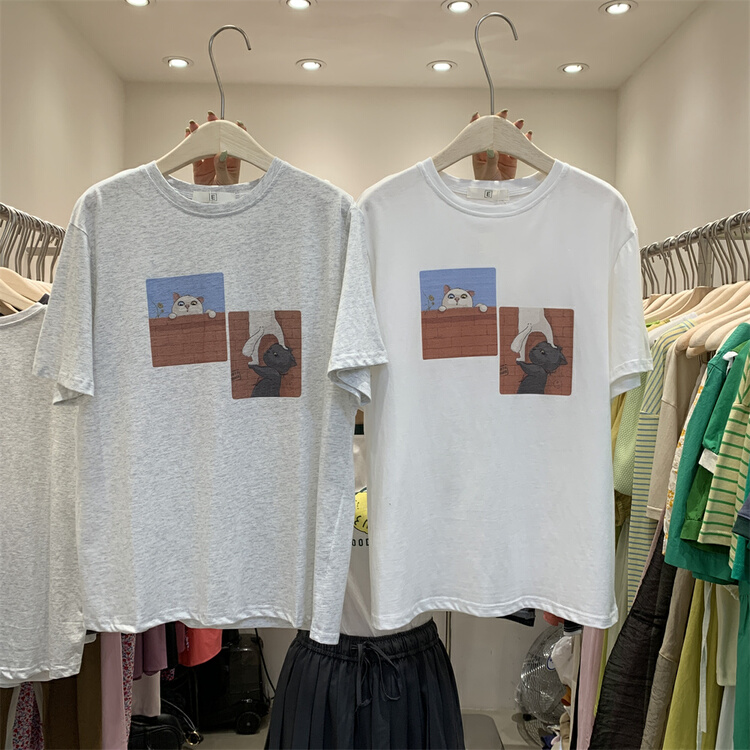 【E】 Crew neck loose and versatile short sleeve T-shirt 010# XYY