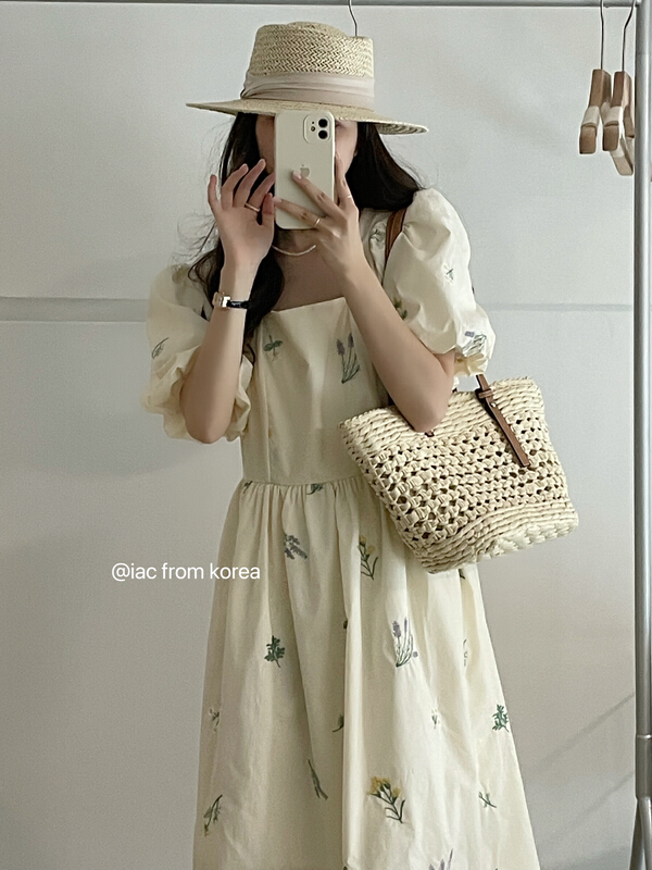 [IAC studio] Korean embroidered Pleated Dress 8922# LSW