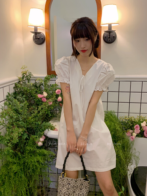 [Yiwan y.von] minority design solid lace dress 8156# XJ