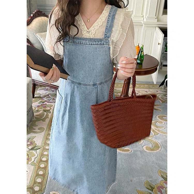 [L.L studio] French retro fashion denim skirt (excluding matching) 7697# PCZ