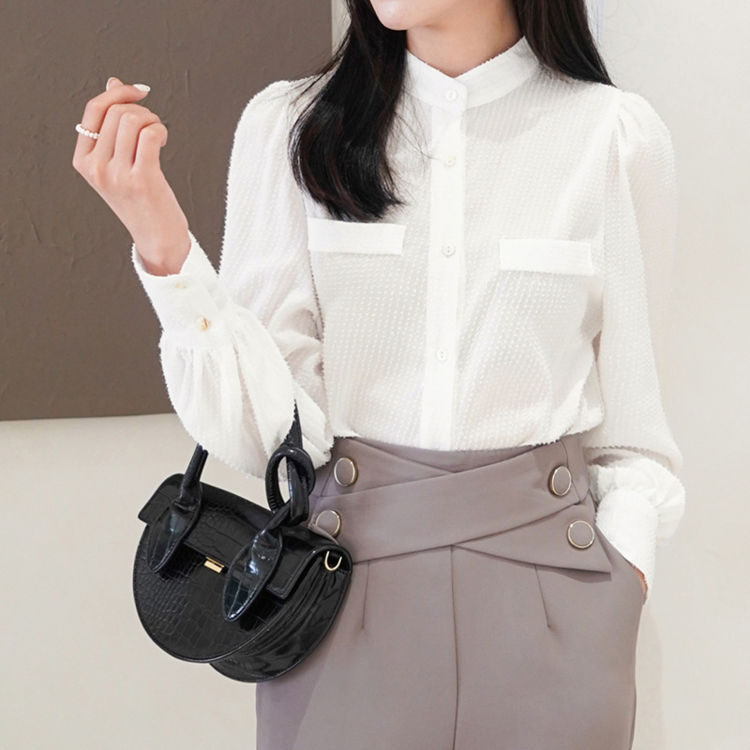 New year in early spring! [Hanna Hanna] elegant and simple chiffon shirt 8111# XJ
