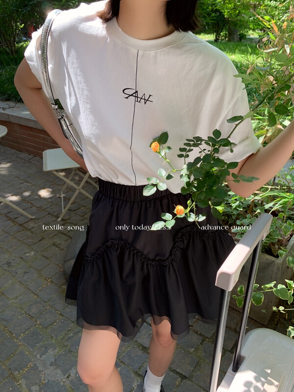 [TS] Korean simple letter round neck short sleeve T-shirt ts812# cqw