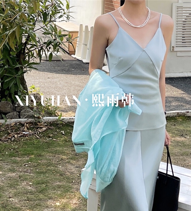 [xiyuhan] Korean V-neck minimalist vest / sling y885# zxx