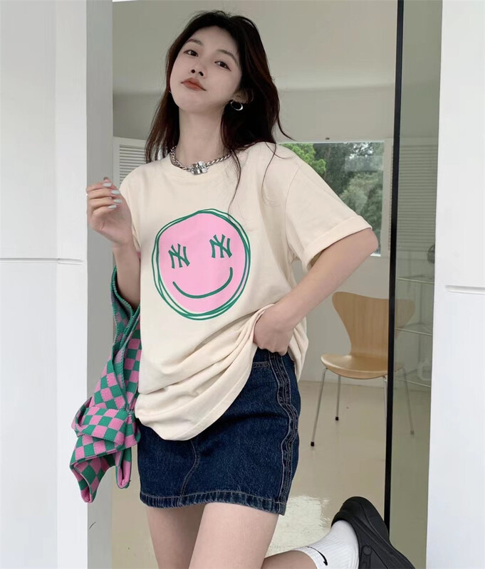 New in early summer! [eleven] casual crew neck printed loose short sleeve T-shirt 9056# lwy