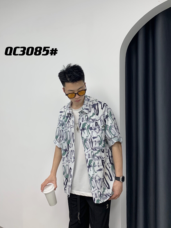 [craftsman's righteousness] printed Chinese style casual shirt c3085# ZZL