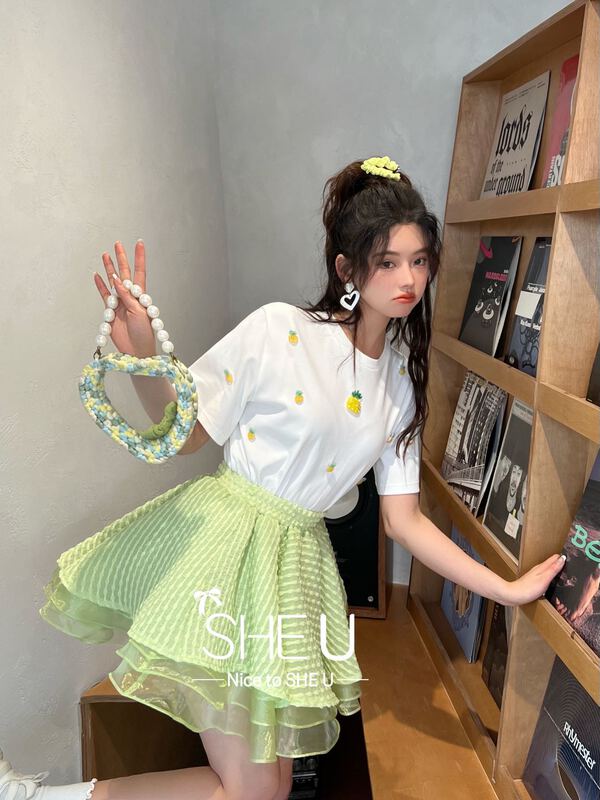 New year in early spring! [she u] sweet and spicy jacquard puffy skirt c50062# cqw