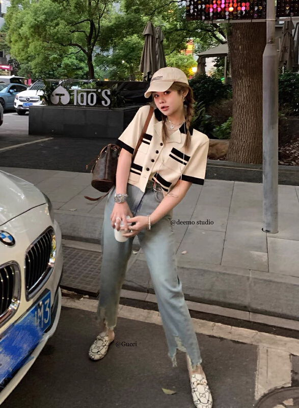 [rasion] irregular hem rough edge design SLIM STRAIGHT JEANS 6456# LSL