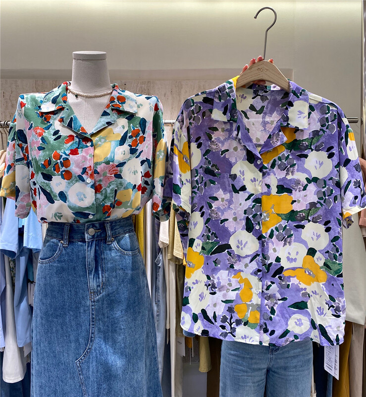 goods in stock! New in early summer! [Boran buran] vintage fashion port Fenghua shirt 7268# XYY