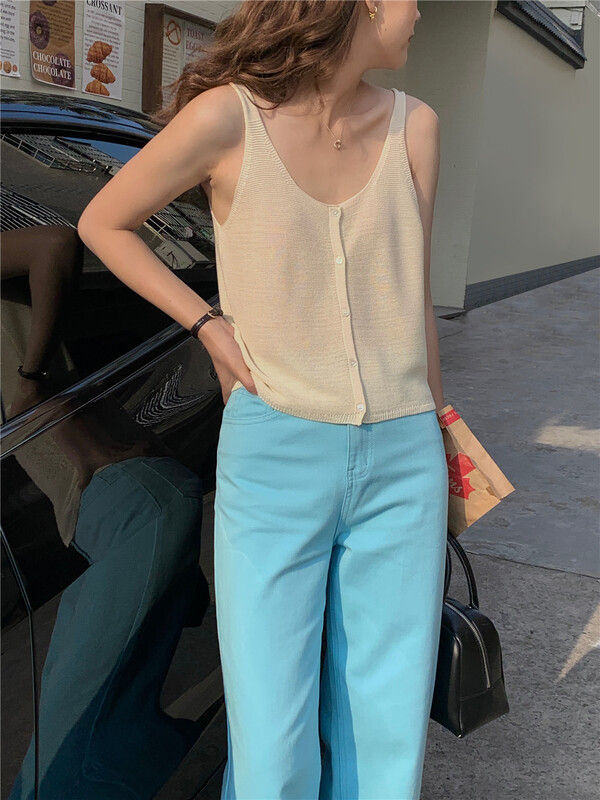 [feeding] simple solid color versatile vest / sling 635# cqw
