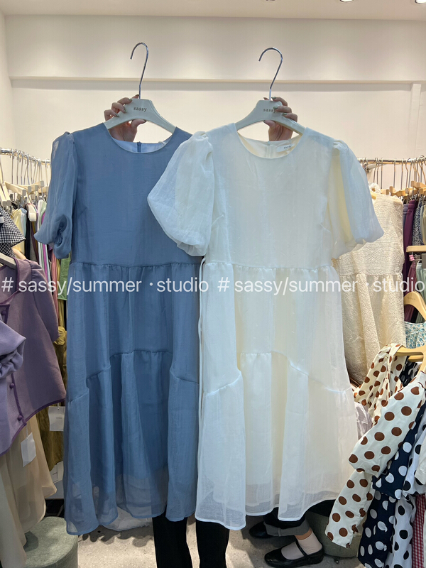 【SASSY】韓版休閒泡泡袖連衣裙  750#  HBX