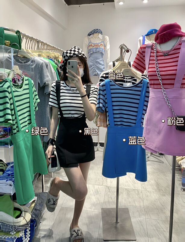 New year in early spring! [Julia] Korean version of age reducing versatile one-piece high waist strap skirt 3166# HBx