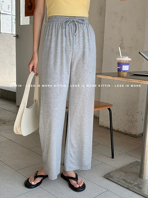 goods in stock! [Kittin] Korean style simple wide leg casual pants 9055ss# XYY