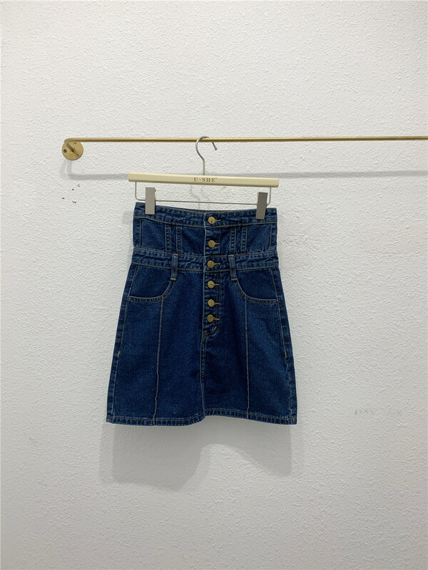 [u.she] Korean high waist denim skirt 98078# cqw