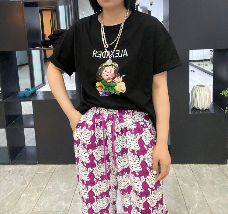 In early summer! [Qijia +] Korean loose letter short sleeve T-shirt 7379\zyh