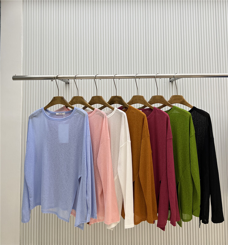 New in early summer! [and] round neck thin long sleeve sunscreen shirt 22061# zxx