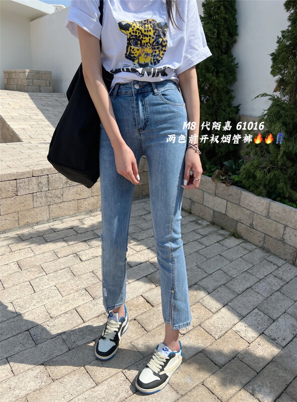 New in early summer! [M8 denim] split fashion Vintage Jeans 61016# LSL