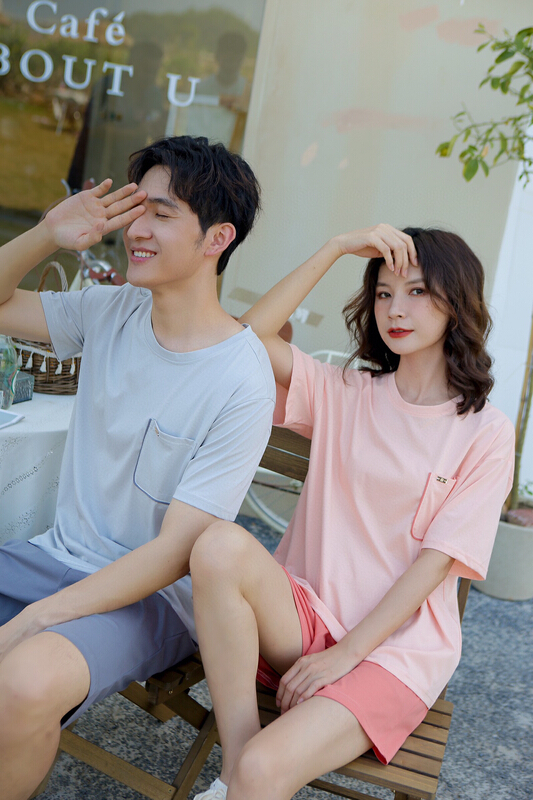 [CXU] Korean couple short sleeve + loose comfortable casual Shorts Set ys1-9267# ZZL