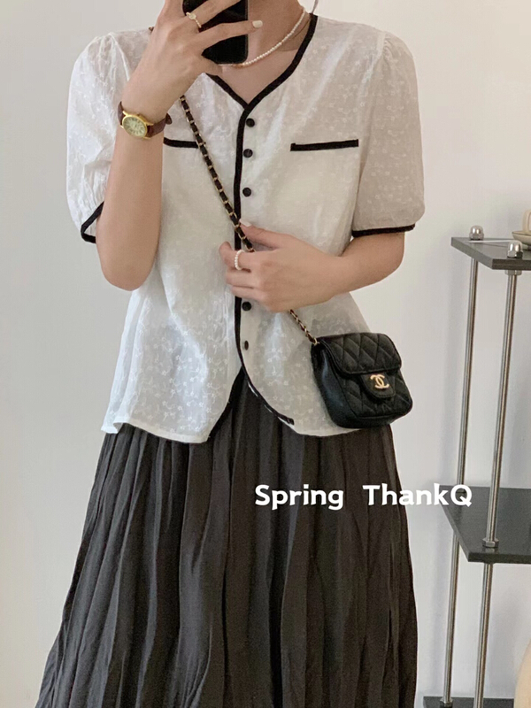 New in early summer! [thankq] Korean style ladies' versatile blouse 6827# ZSY
