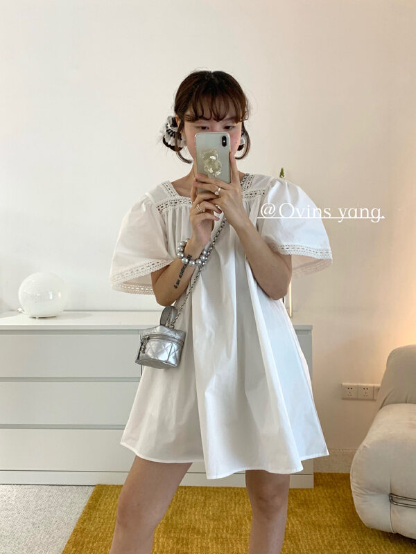 [ovinsyang] applique collar loose and thin dress 8750# WTT