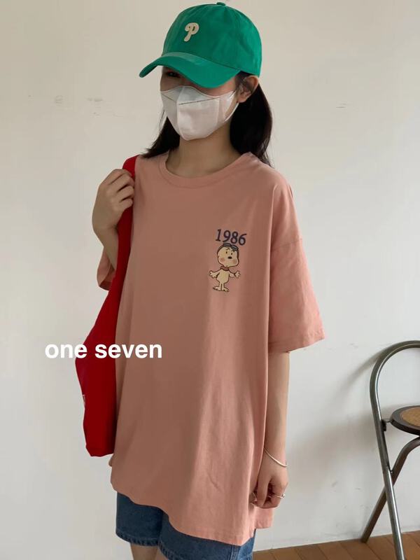 Printed seven # cartoon short sleeve T-shirt