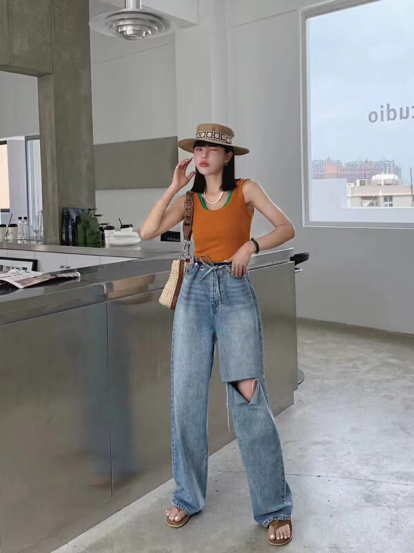[Dido] straight versatile loose jeans 7161# LSW