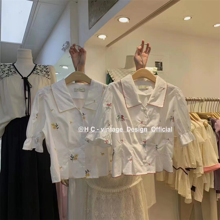 goods in stock! [hc-vintage] single breasted fashion Korean shirt s8813# L