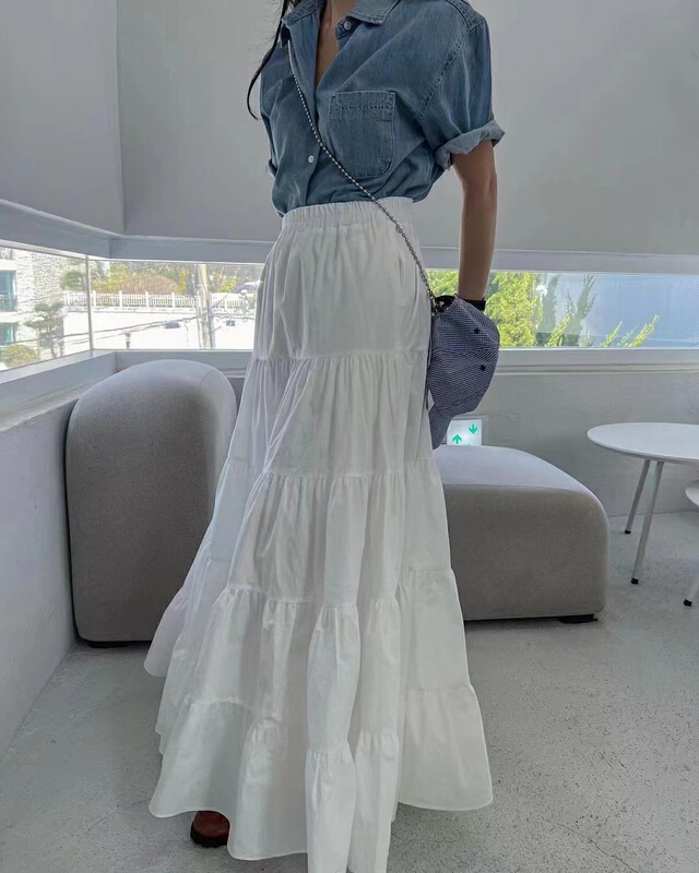[I do] Korean version versatile solid color skirt 6062# cqw