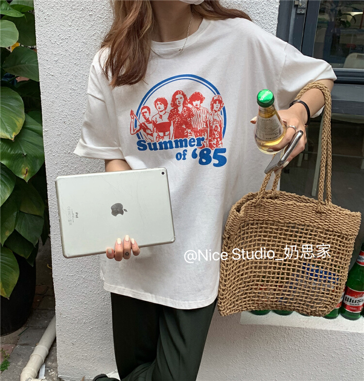 In early summer! [Nike studio] graphic print loose short sleeve T-shirt ys1-1811\zxl