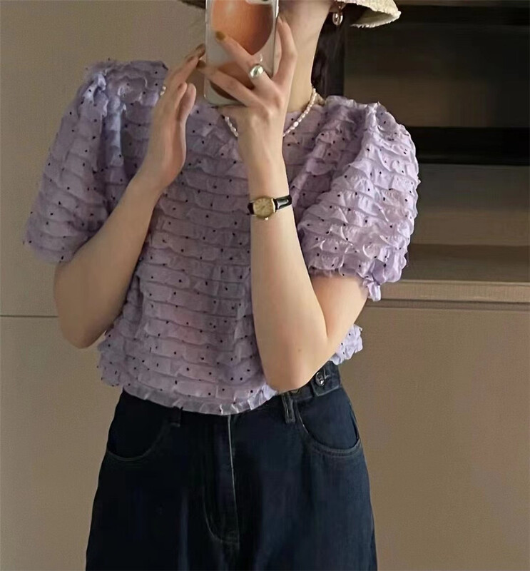 [Lina] solid color versatile Korean small shirt 8938# zxx