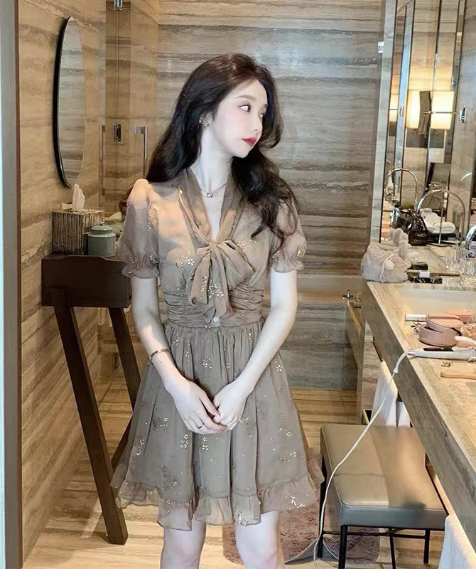 [ARE STUDIO] Design Sense Lace-Up Bow Waist Dress 81172# ZXX