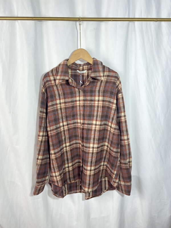 [Yi show shop] Plaid loose and thin shirt 1201# Cl