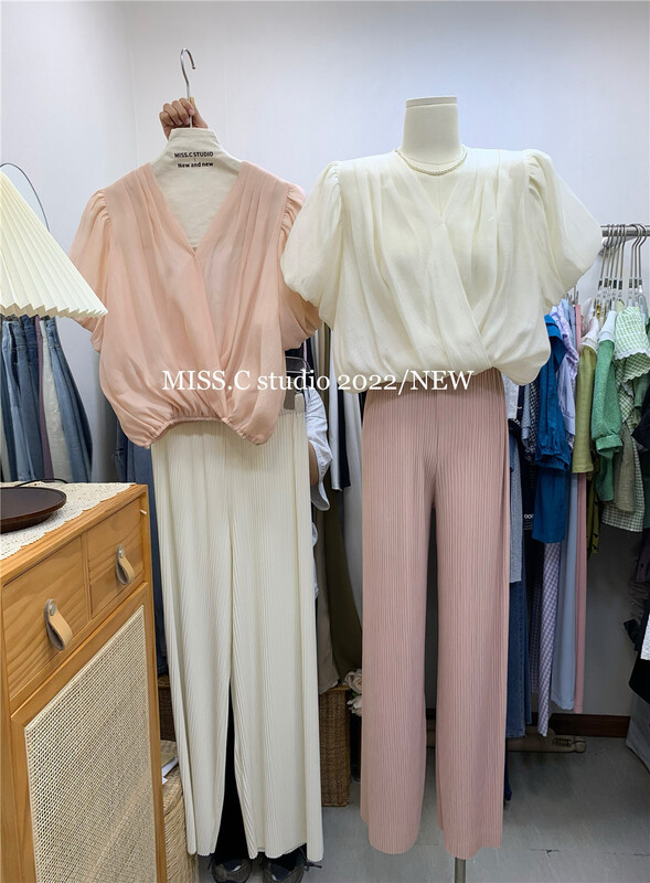 [miss. C studio] elastic waist pleated slim casual pants 1111# zxx