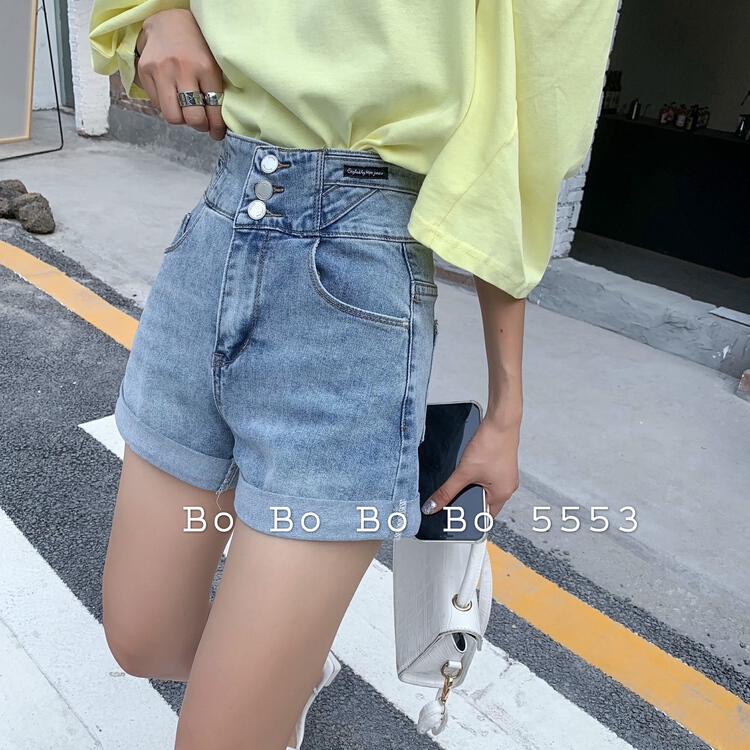 [Bobo] Korean casual high waist denim shorts 05553# cqw