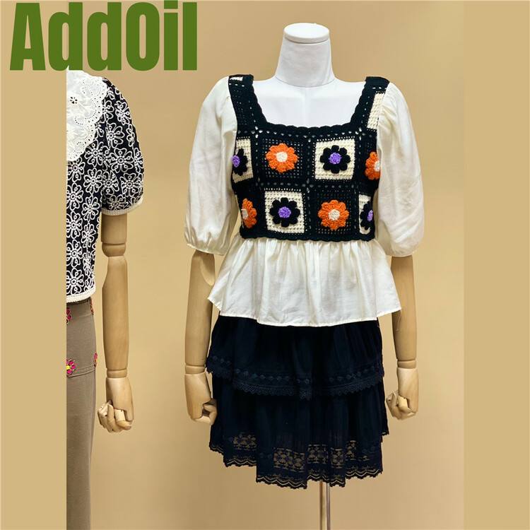 [addoil] stitching fashion flower blouse 029# zxl