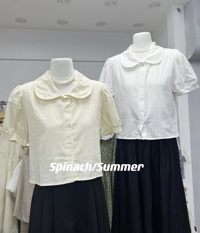 [spinach home] Korean version single row age reduction shirt 8994# HBx