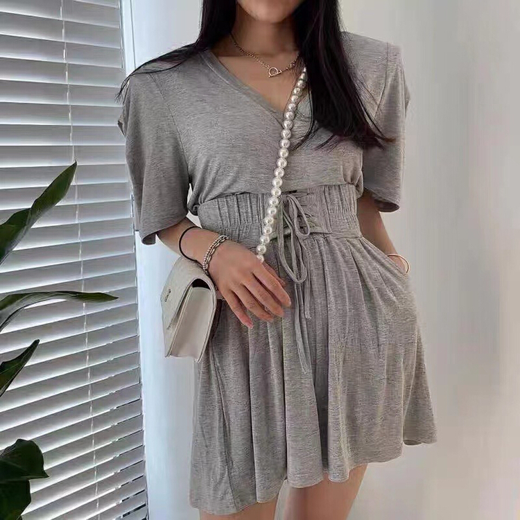 [Yulia] casual loose modal Top + slim and versatile Shorts Set 2232# LSW